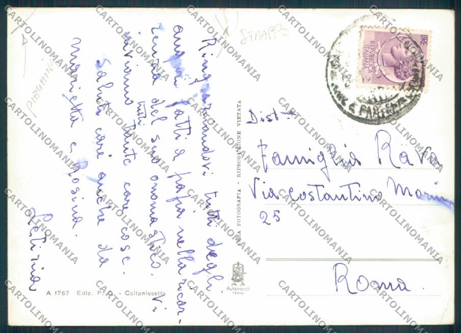 Caltanissetta STRAPPO PIEGHINE Foto FG cartolina ZF6374 – retro
