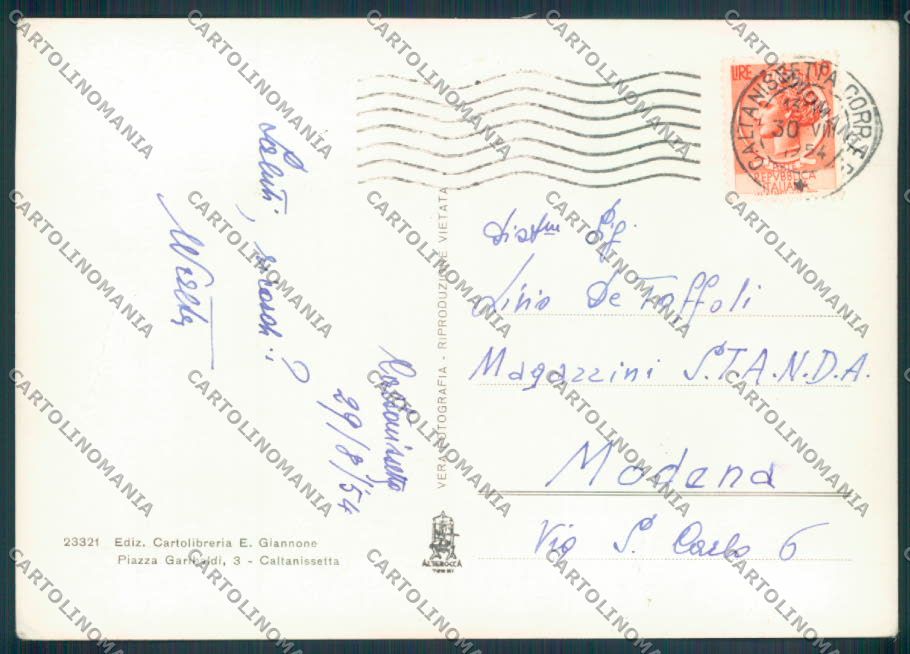 Caltanissetta Città Foto FG cartolina ZF6377 – retro
