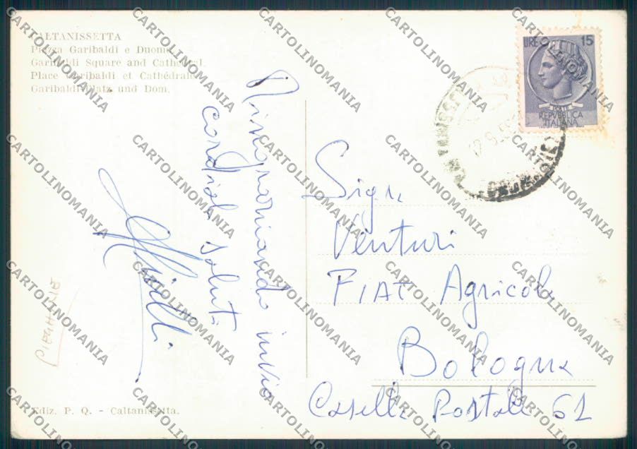 Caltanissetta Città PIEGHINE Foto FG cartolina ZF6379 – retro
