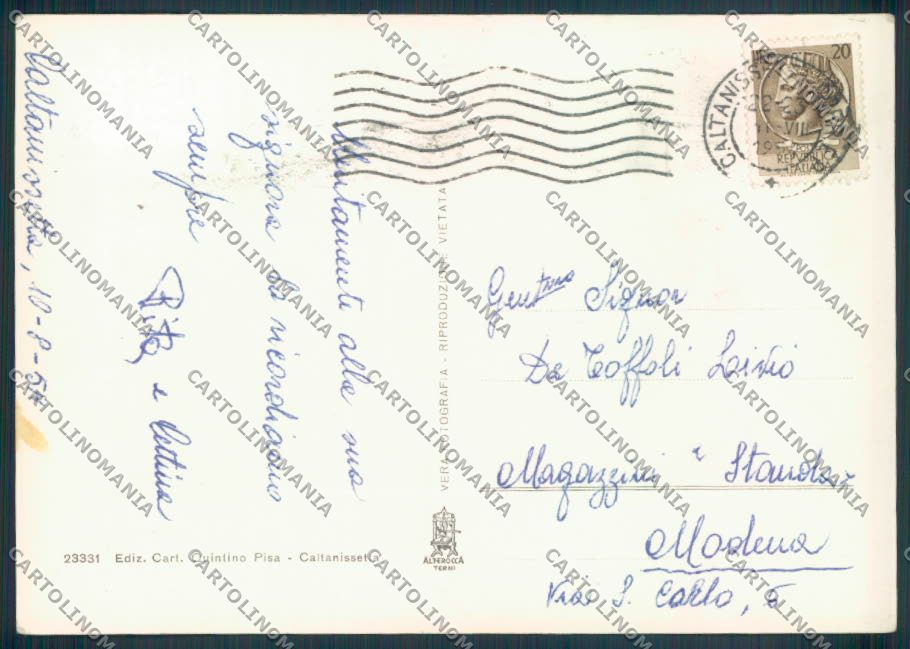 Caltanissetta Città Foto FG cartolina ZF6380 – retro