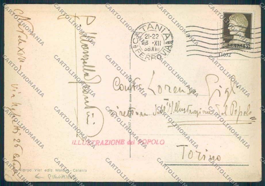 Catania Etna PIEGHINE FG cartolina ZF6381 – retro
