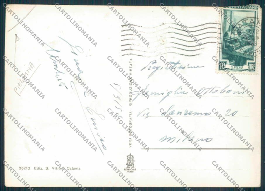 Catania Città PIEGHINE Foto FG cartolina ZF6399 – retro