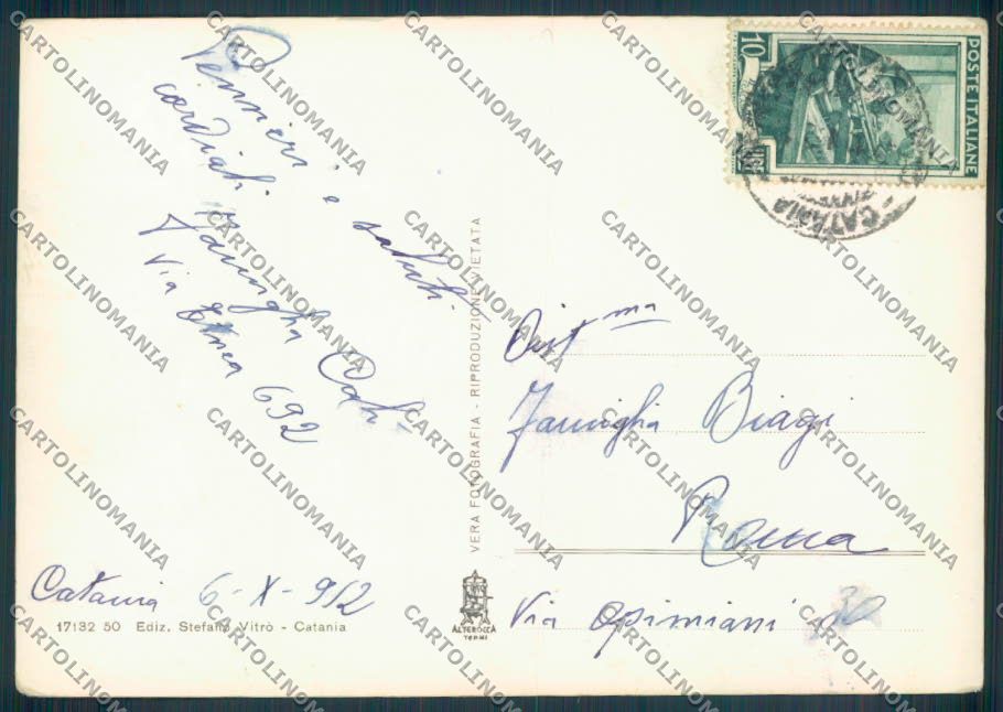 Catania Città Poste Foto FG cartolina ZF6406 – retro