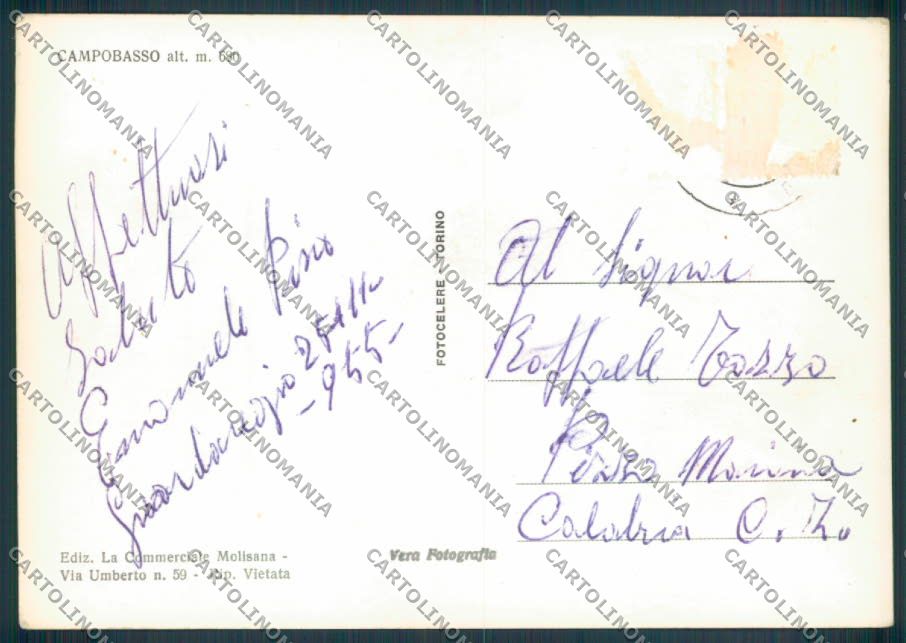 Campobasso Città INAIL Foto FG cartolina ZF6434 – retro