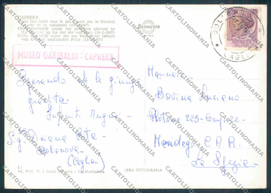 Sassari Caprera Garibaldi Foto FG cartolina ZF6482 – retro