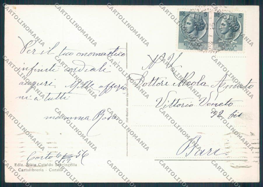 Bari Corato FG cartolina ZF6496 – retro