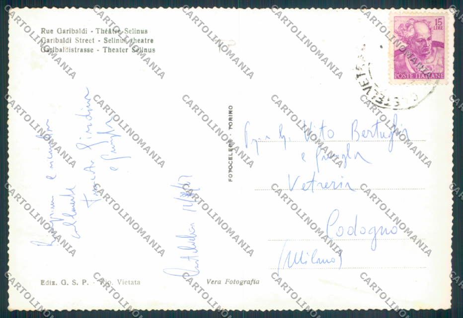 Trapani Castelvetrano Teatro Foto FG cartolina ZF6513 – retro