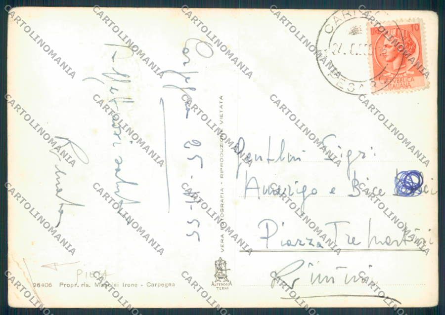 Pesaro Carpegna PIEGA Foto FG cartolina ZF6532 – retro