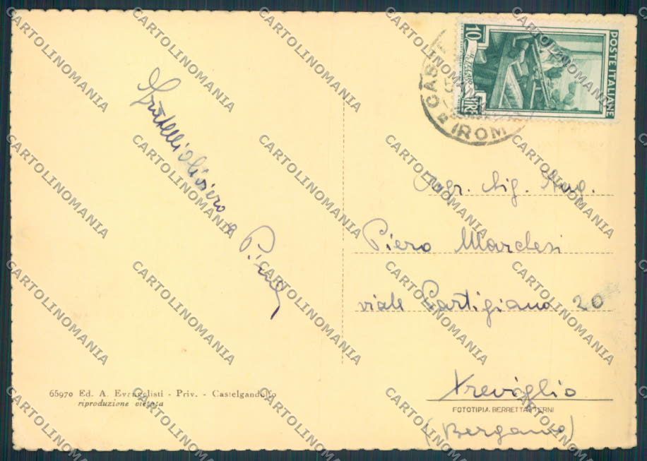 Roma Castel Gandolfo FG cartolina ZF6564 – retro