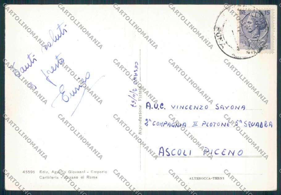 Roma Cesano di Scuola Fanteria FG cartolina ZF6571 – retro