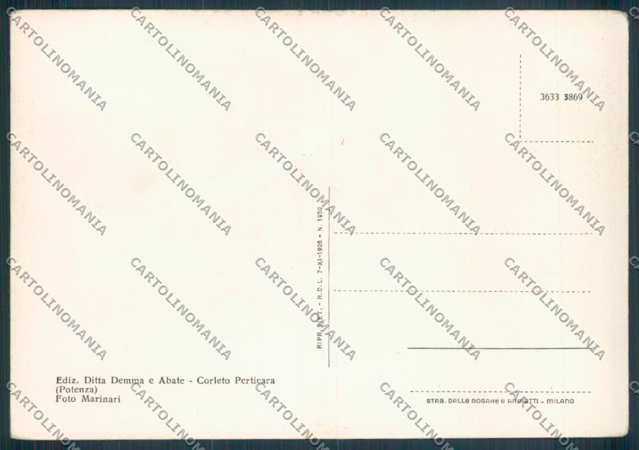 Potenza Corleto Perticara FG cartolina ZF6594 – retro