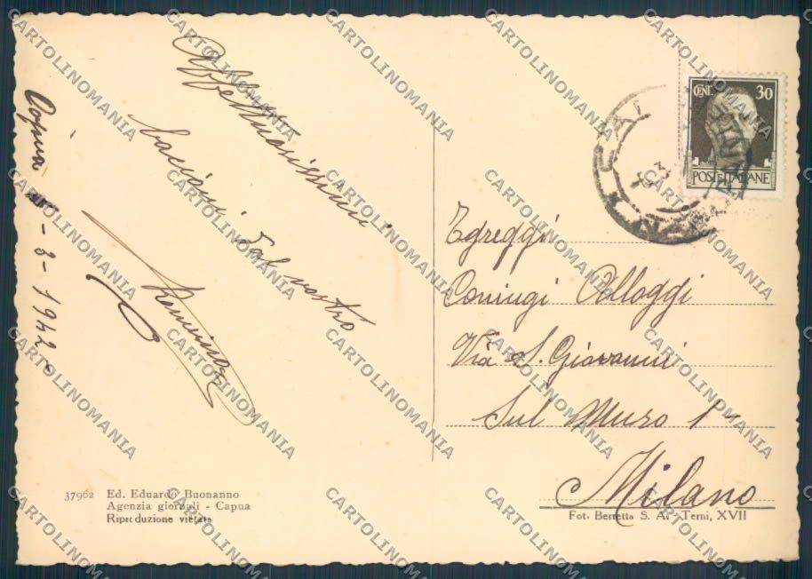 Caserta Capua FG cartolina ZF6595 – retro