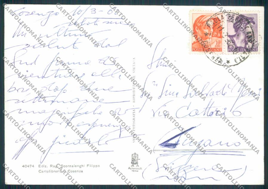 Cosenza Città Foto FG cartolina ZF6609 – retro