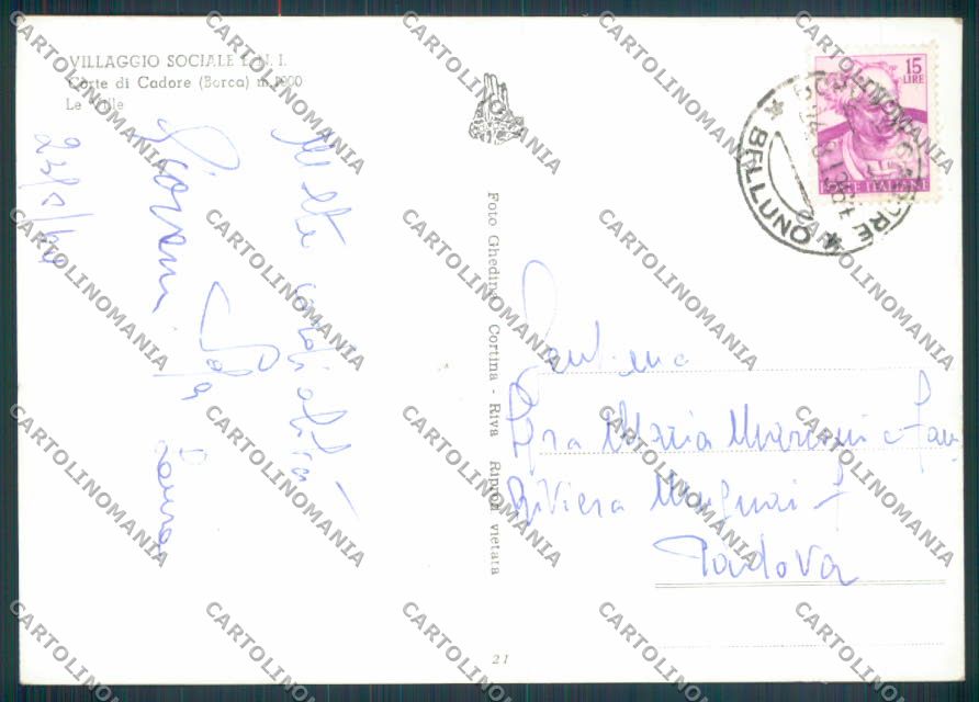 Belluno Borca Corte di Cadore Foto FG cartolina ZF6617 – retro
