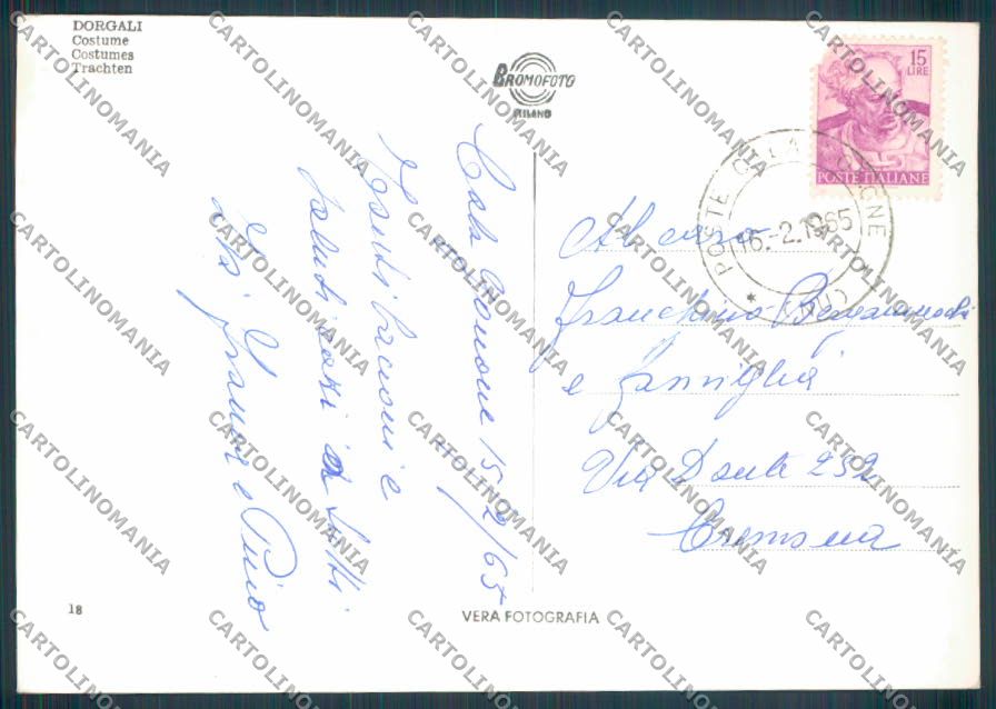 Nuoro Dorgali Costumi Sardi Foto FG cartolina ZF6650 – retro