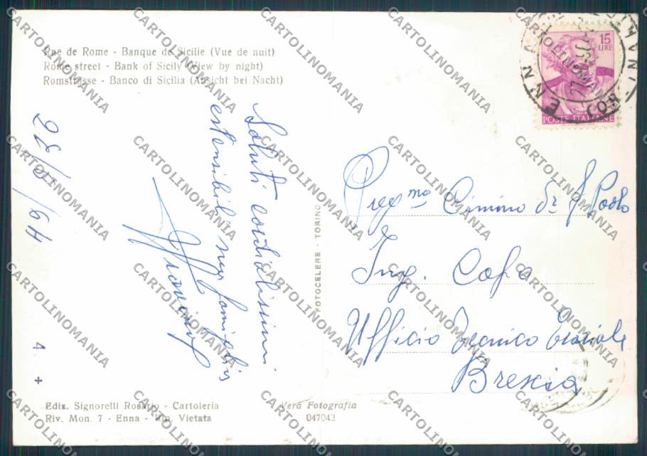 Enna Città Banca Foto FG cartolina ZF6652 – retro