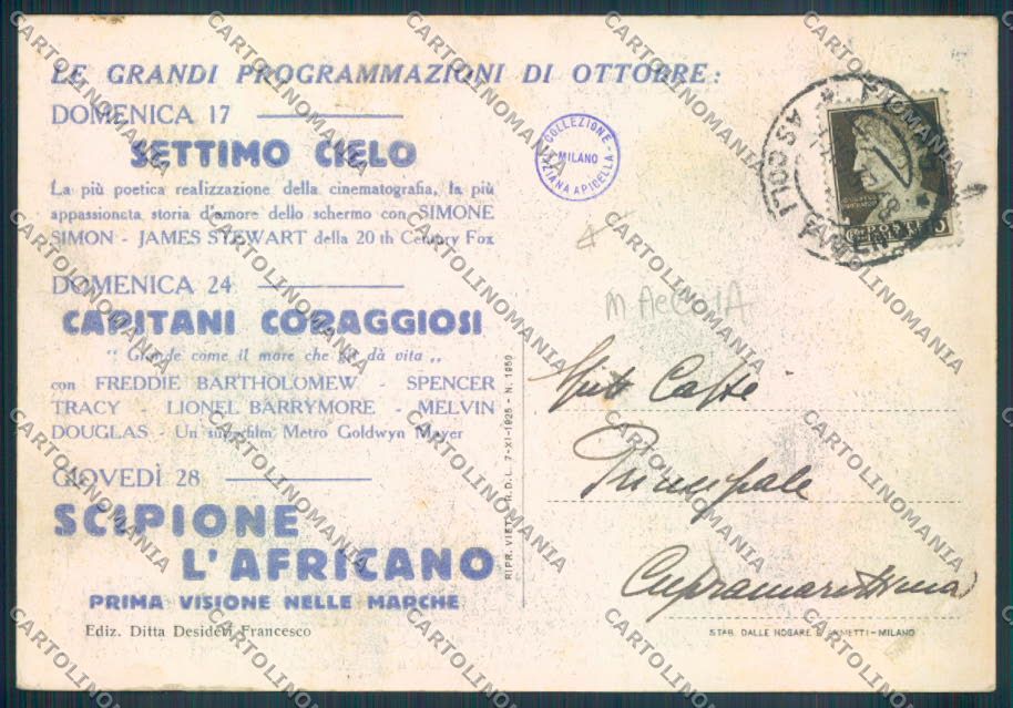 Ascoli Piceno Fermo Programma Teatro FG cartolina ZF6738 – retro