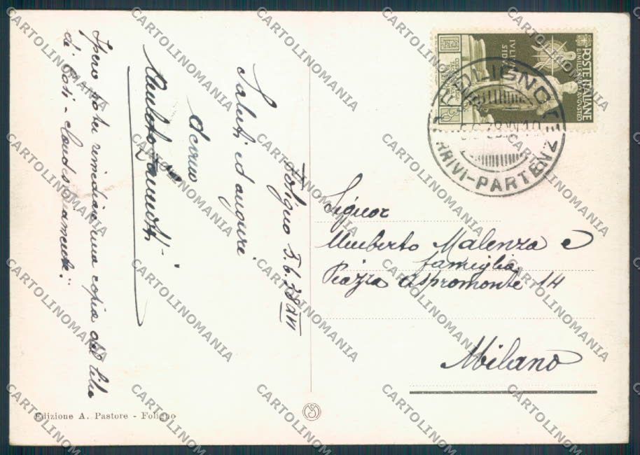 Perugia Foligno FG cartolina ZF6749 – retro