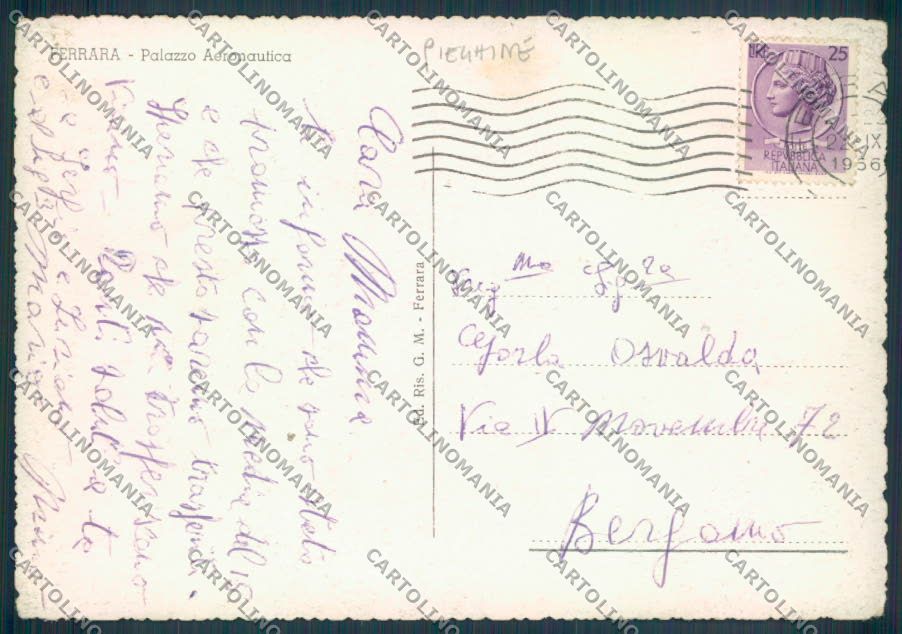 Ferrara Città PIEGHINE FG cartolina ZF6776 – retro