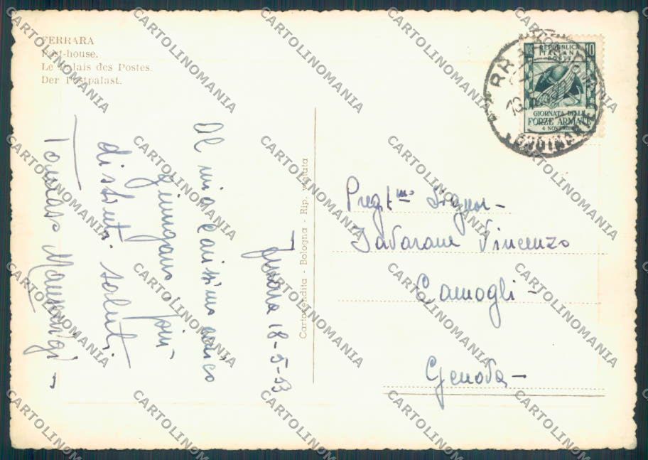 Ferrara Città Poste Foto FG cartolina ZF6794 – retro