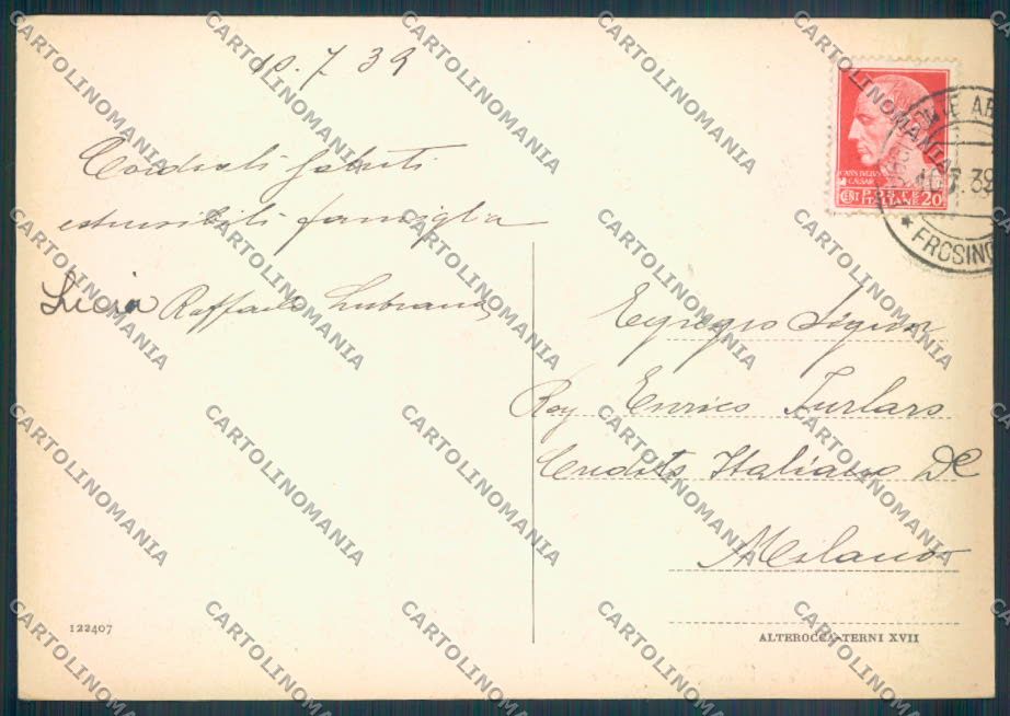 Frosinone Fiuggi FG cartolina ZF6807 – retro