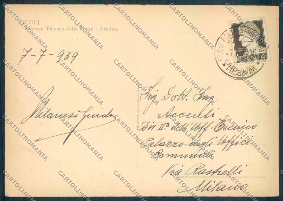 Frosinone Fiuggi FG cartolina ZF6808 – retro