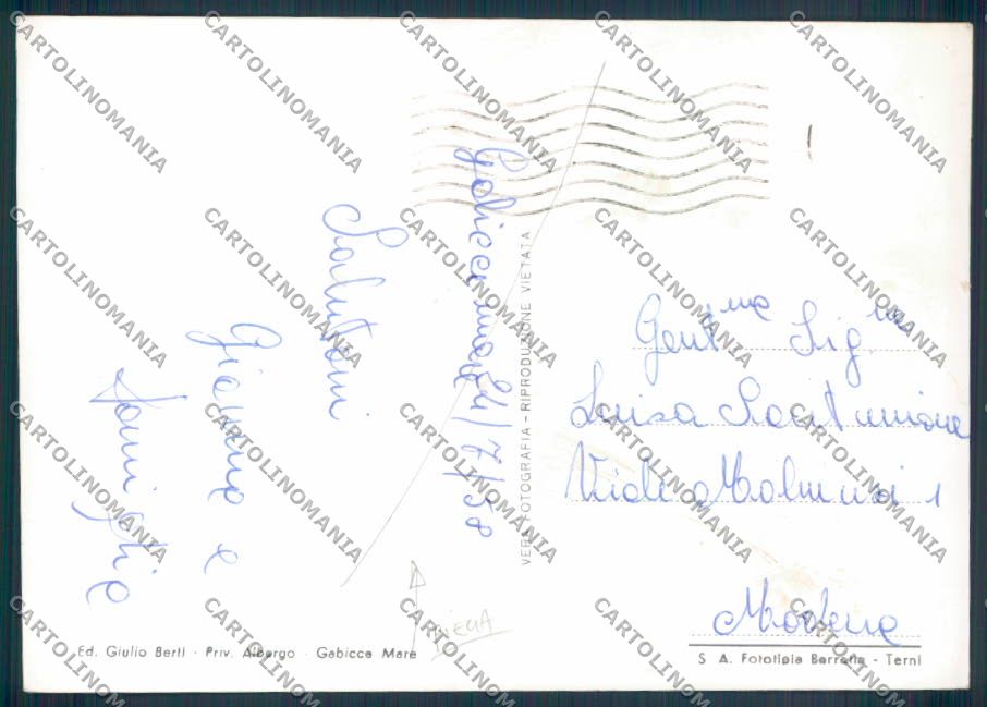 Pesaro Gabicce Saluti da PIEGA Foto FG cartolina ZF6905 – retro