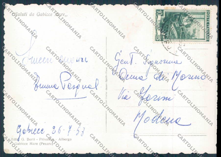Pesaro Gabicce FG cartolina ZF6913 – retro