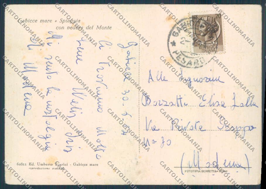Pesaro Gabicce FG cartolina ZF6920 – retro