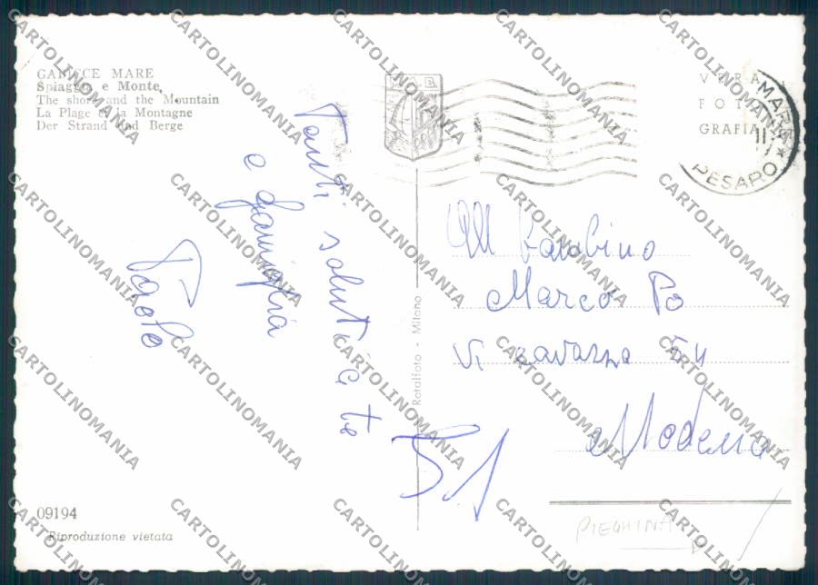 Pesaro Gabicce PIEGHINA Foto FG cartolina ZF6952 – retro