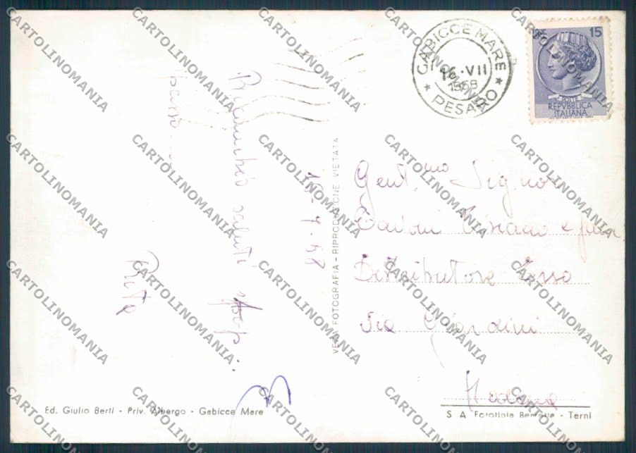 Pesaro Gabicce Foto FG cartolina ZF6969 – retro