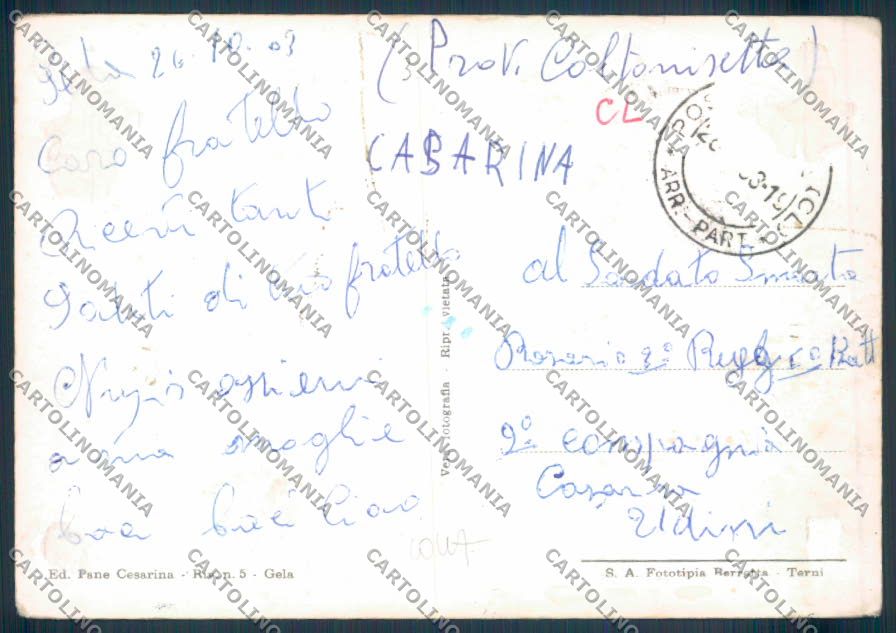 Caltanissetta Gela Petrolio Foto FG cartolina ZF7007 – retro