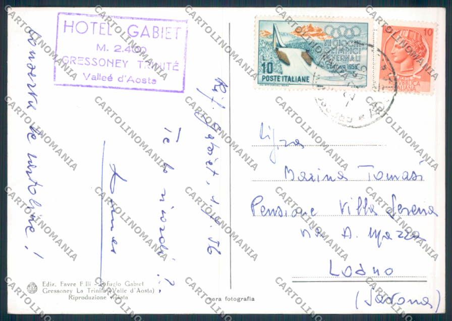 Aosta Gressoney Lago Gabiet Foto FG cartolina ZF7018 – retro