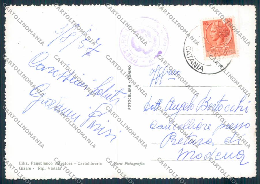 Catania Giarre Foto FG cartolina ZF7023 – retro