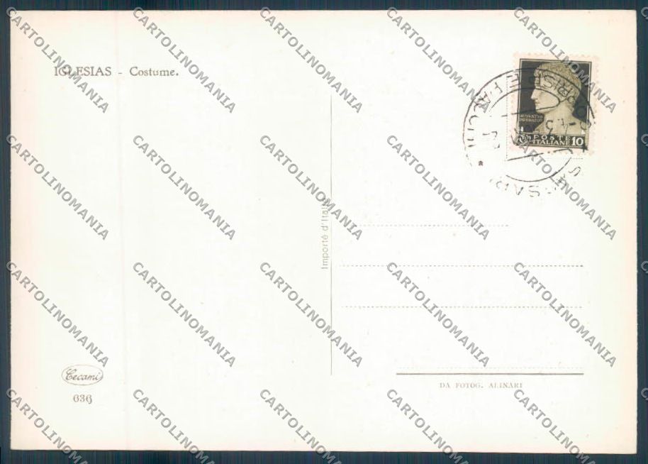 Cagliari Iglesias Costumi Foto FG cartolina ZF7101 – retro