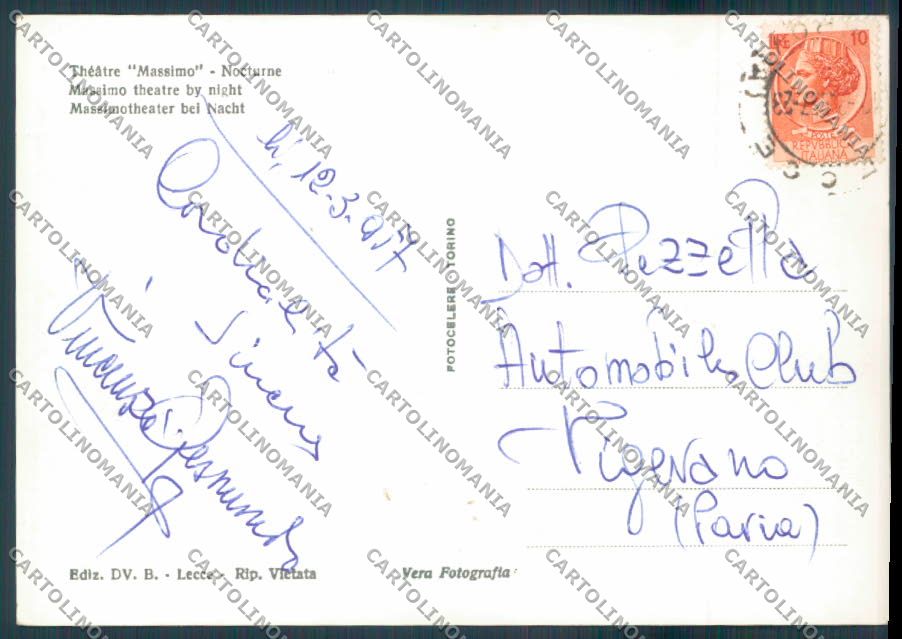 Lecce Città Teatro Massimo Foto FG cartolina ZF7145 – retro