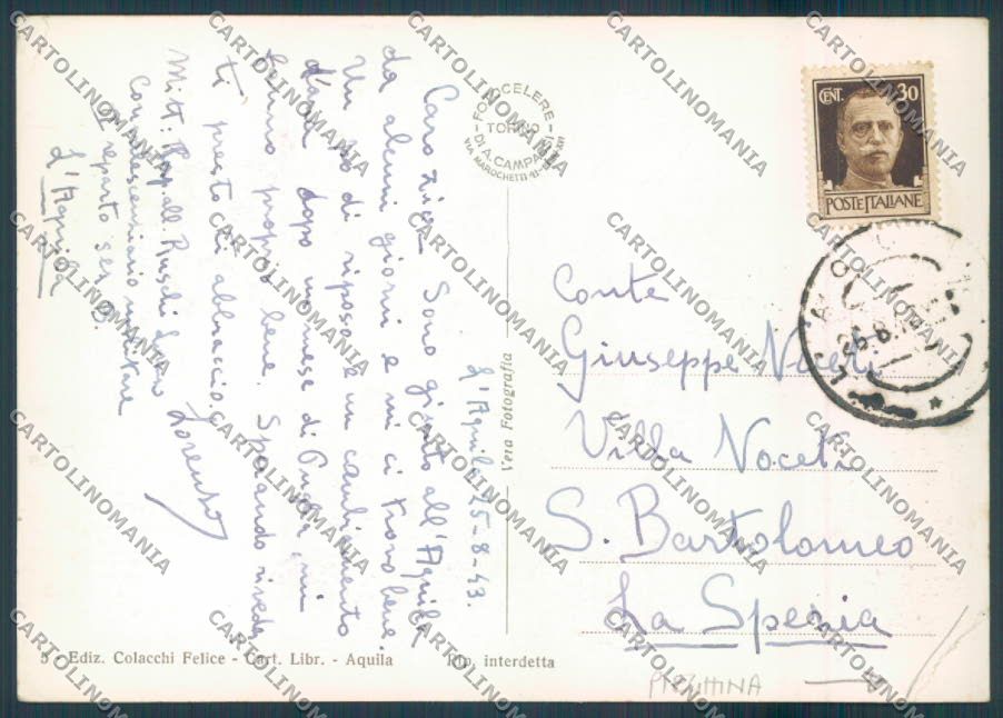 L'Aquila Gran Sasso PIEGHINA Foto FG cartolina ZF7170 – retro