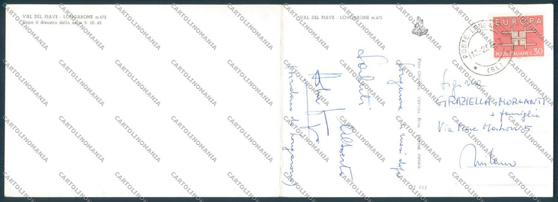 Belluno Longarone doppia FG cartolina ZF7202 – retro