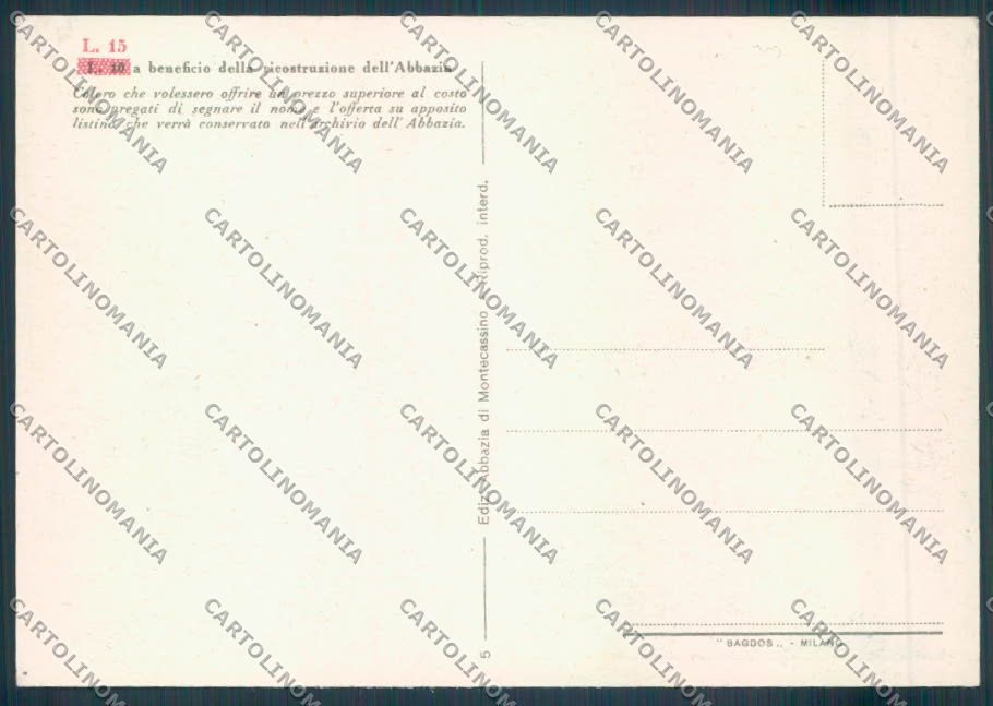 Frosinone Montecassino FG cartolina ZF7227 – retro