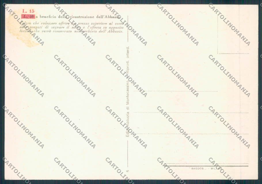 Frosinone Montecassino FG cartolina ZF7228 – retro