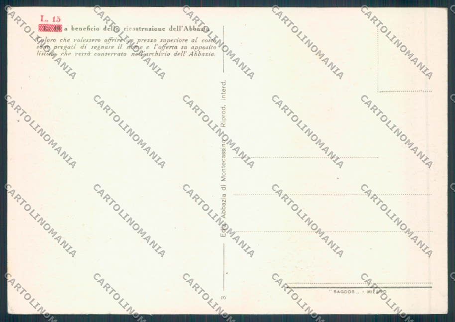 Frosinone Montecassino FG cartolina ZF7230 – retro
