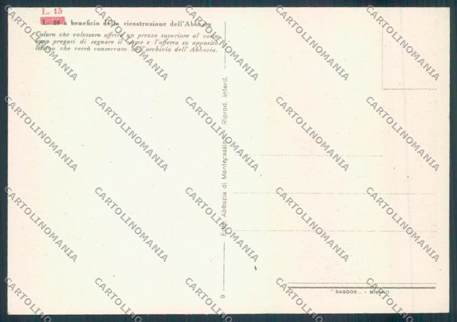 Frosinone Montecassino FG cartolina ZF7231 – retro