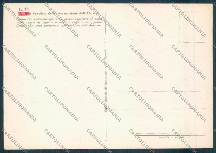 Frosinone Montecassino FG cartolina ZF7233 – retro