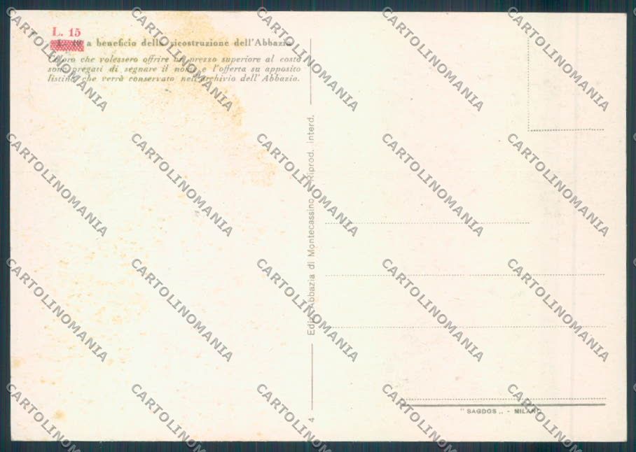 Frosinone Montecassino FG cartolina ZF7234 – retro