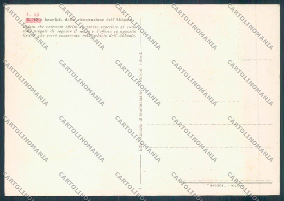 Frosinone Montecassino FG cartolina ZF7236 – retro