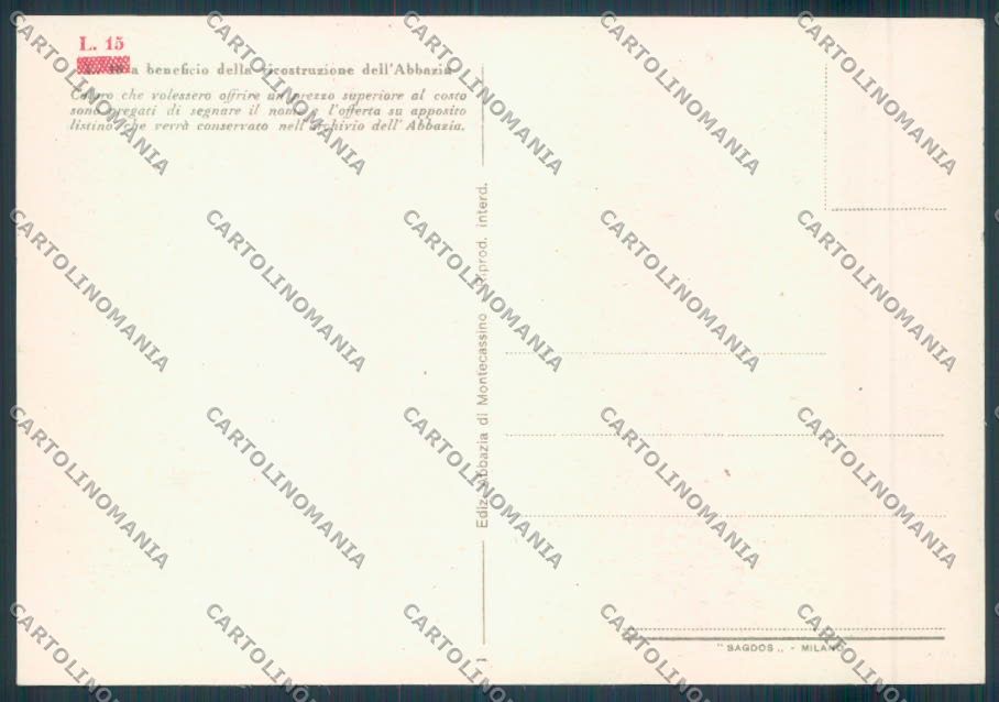 Frosinone Montecassino FG cartolina ZF7237 – retro