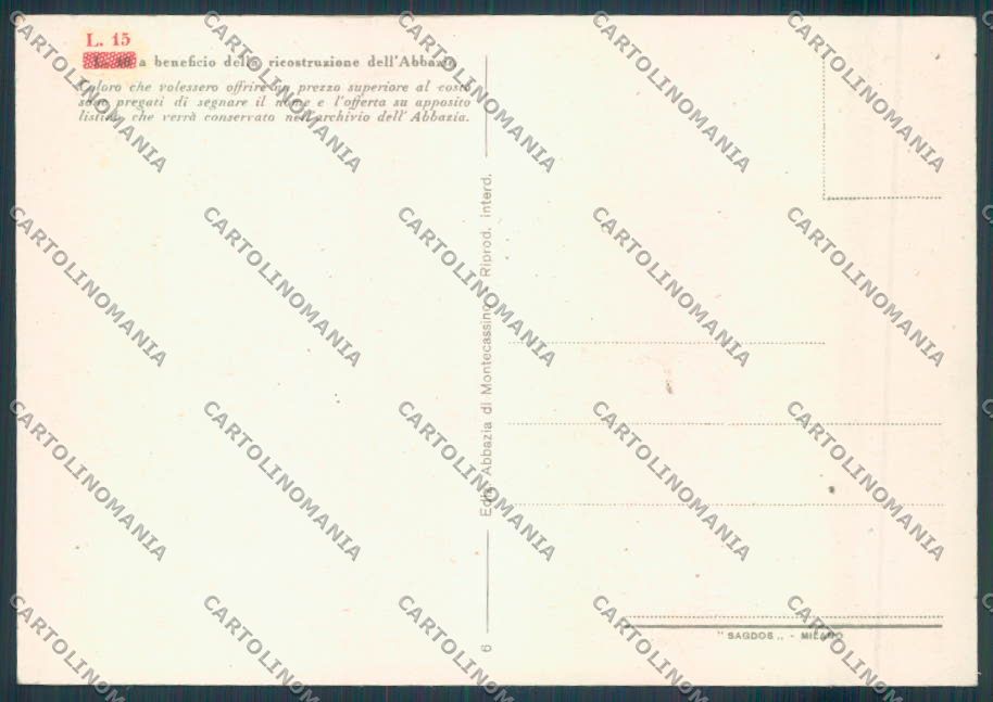 Frosinone Montecassino FG cartolina ZF7239 – retro