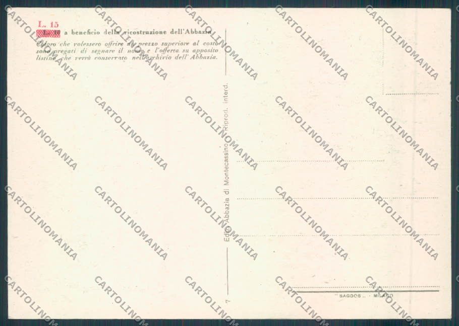 Frosinone Montecassino FG cartolina ZF7243 – retro