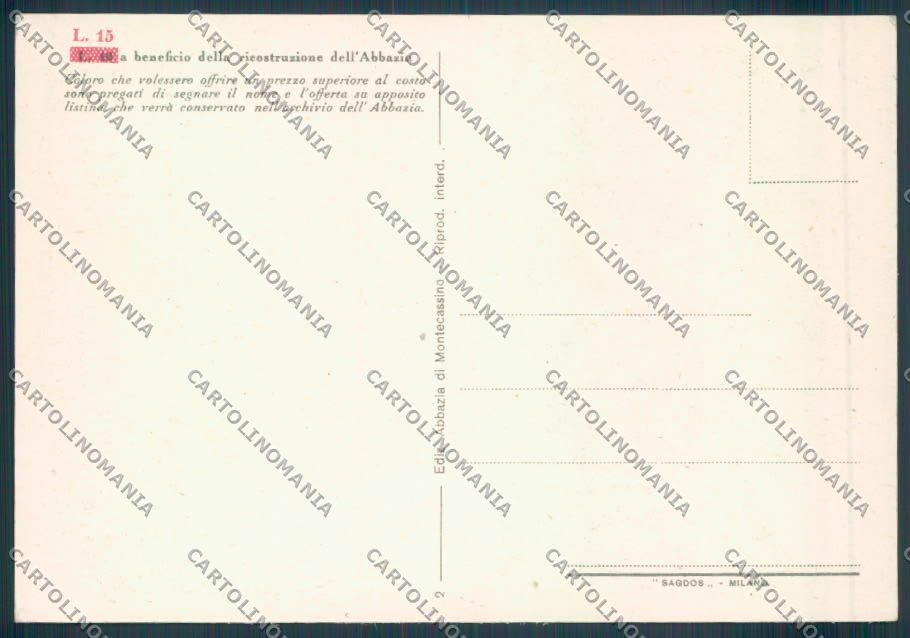 Frosinone Montecassino FG cartolina ZF7245 – retro
