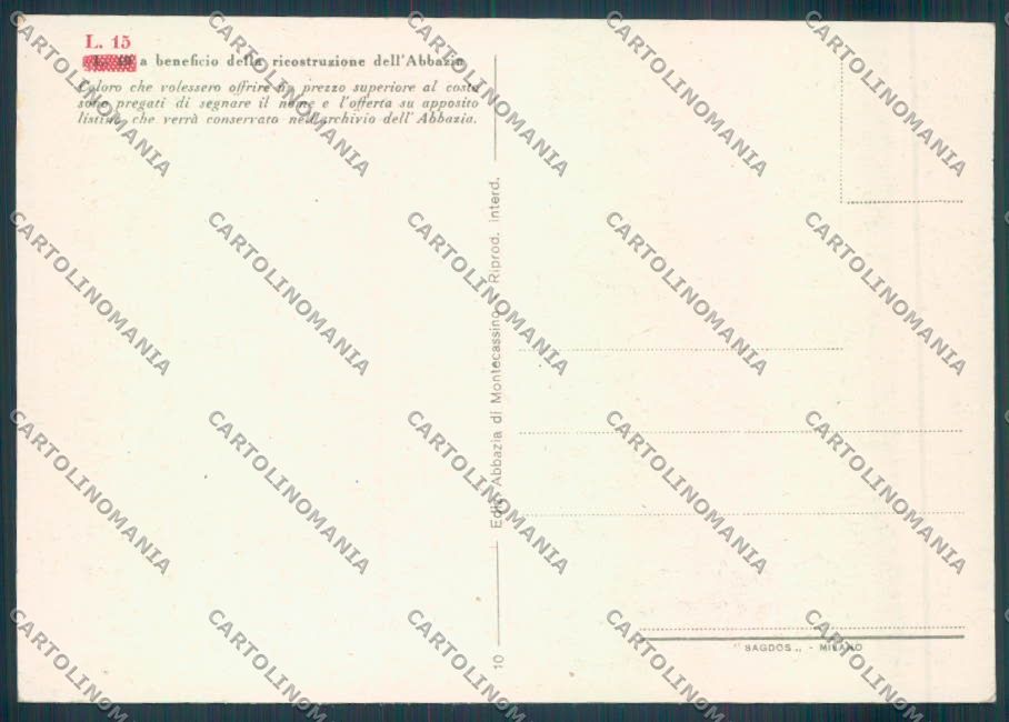 Frosinone Montecassino Biblioteca FG cartolina ZF7248 – retro